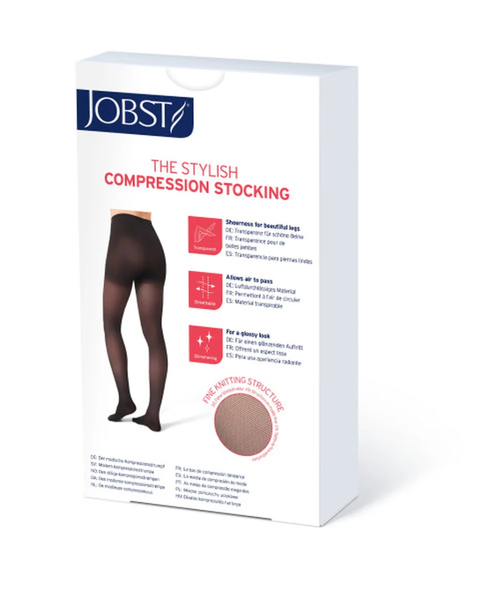 Jobst UltraSheer, rajstopy CCL1, czarne, rozmiar V, zamknięte palce, 1 para