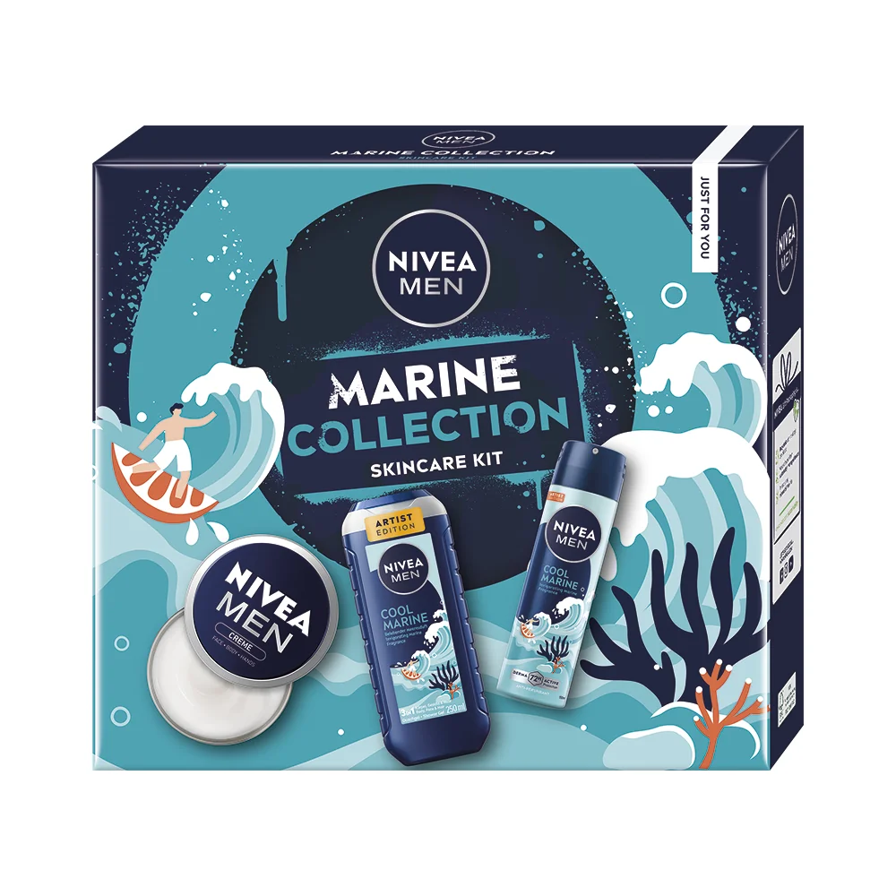 Nivea Men Marine Collection Zestaw żel pod prysznic, 250 ml + antyperspirant, 150 ml + krem, 150 ml