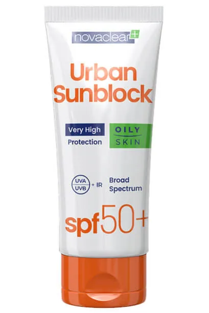 Novaclear Urban Sunbloc, krem ochronny do twarzy SPF 50+, skóra tłusta, 40 ml
