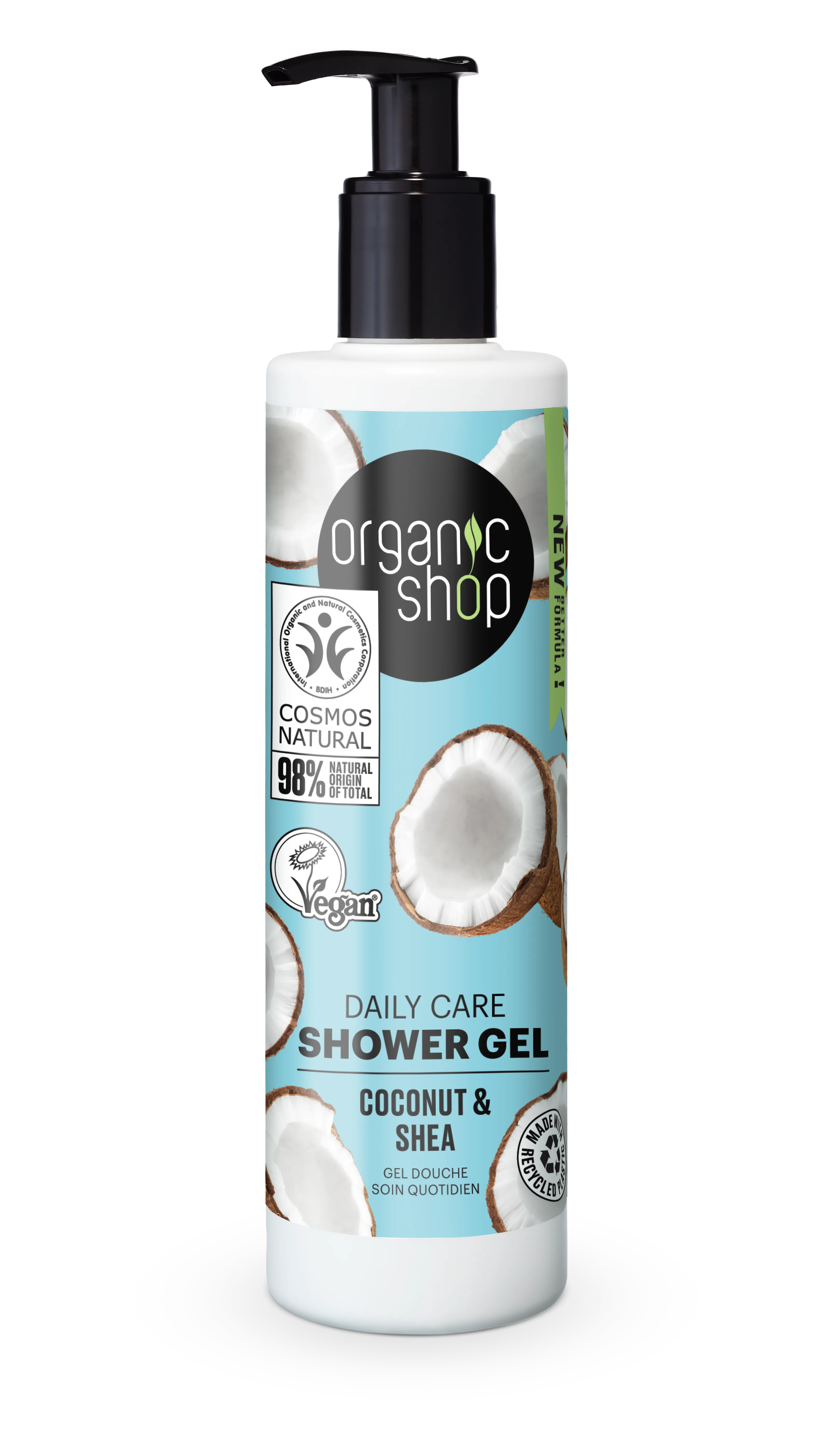 Organic Shop Kokos i Shea wegański, certyfikowany żel pod prysznic Daily Car, 280 ml