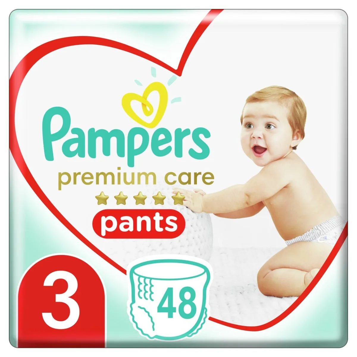 Pampers Premium Care Pants, pieluchomajtki, rozmiar 3, 6-11 kg, 48 sztuk 