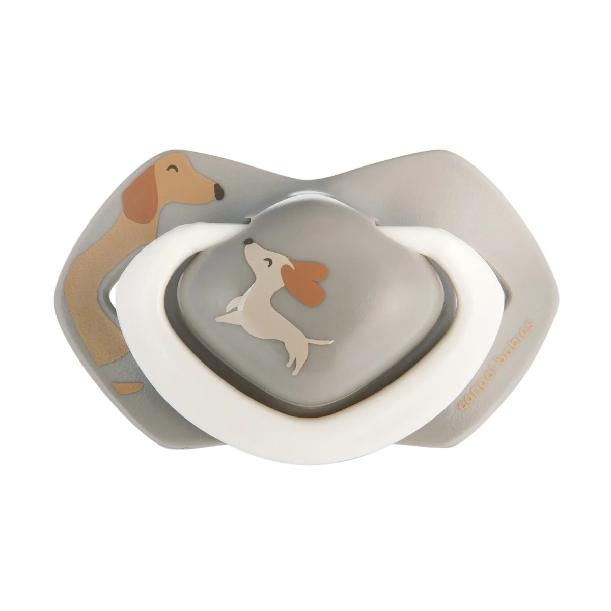 Canpol Babies lightTOUCH Smoczek silikonowy 6-18m symetryczny DOGS, 2 sztuki