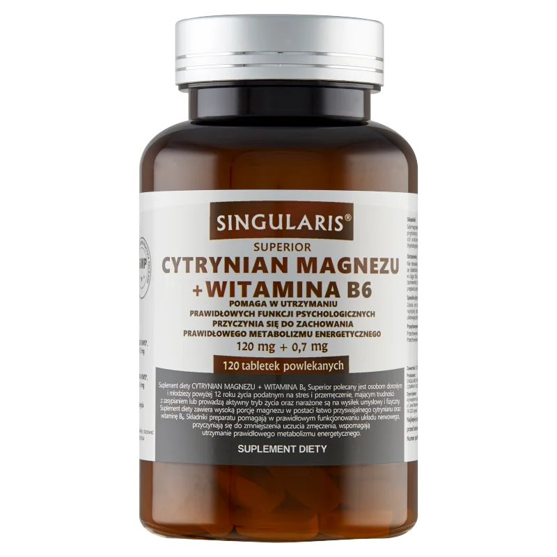 Singularis Superior Cytrynian magnezu + Witamina B6 120 tabletek