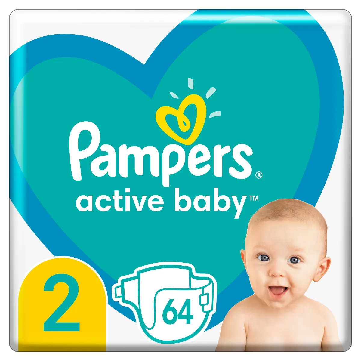 Pampers Active Baby Mini pieluszki jednorazowe, rozmiar 2, 3-6 kg, 64 szt. 