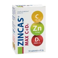 Zincas Max C+D3, 50 tabletek