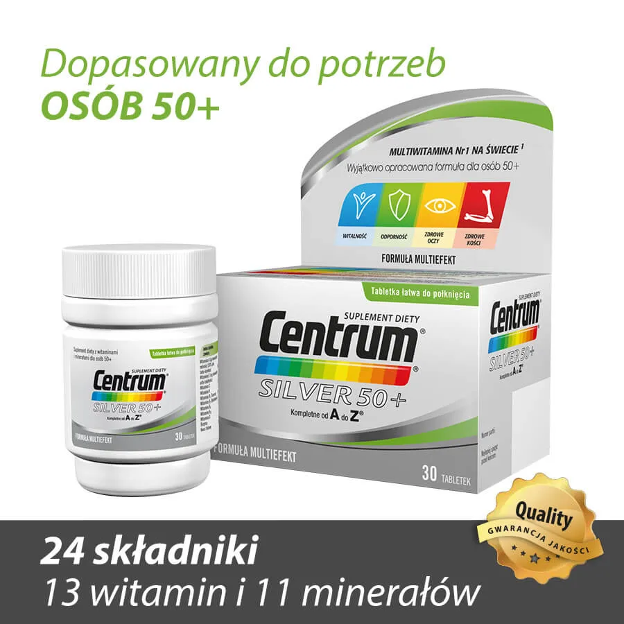 Centrum Silver 50+, suplement diety, 30 tabletek 