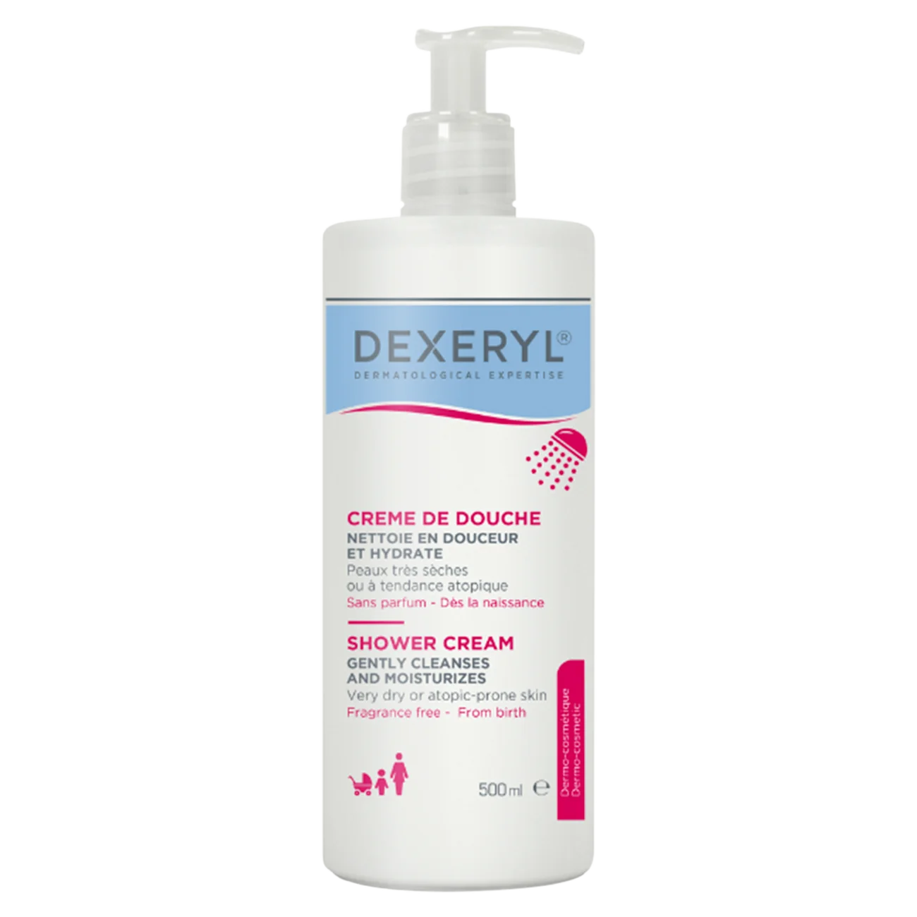 Dexeryl krem myjący pod prysznic, 500 ml