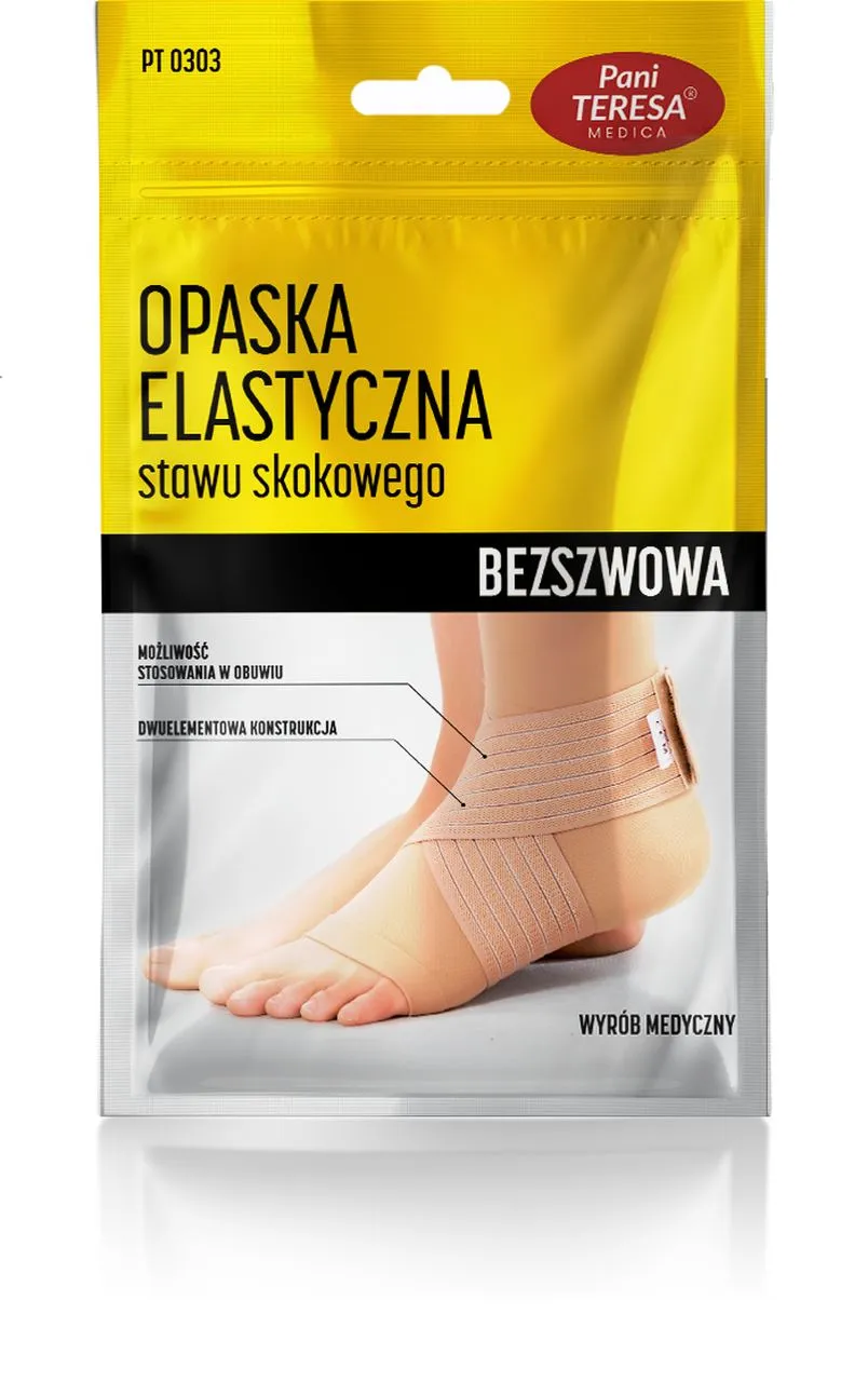 Pani Teresa, opaska elastyczna stawu skokowego, skarpetka, bezszwowa, rozmiar L, 1 sztuka 