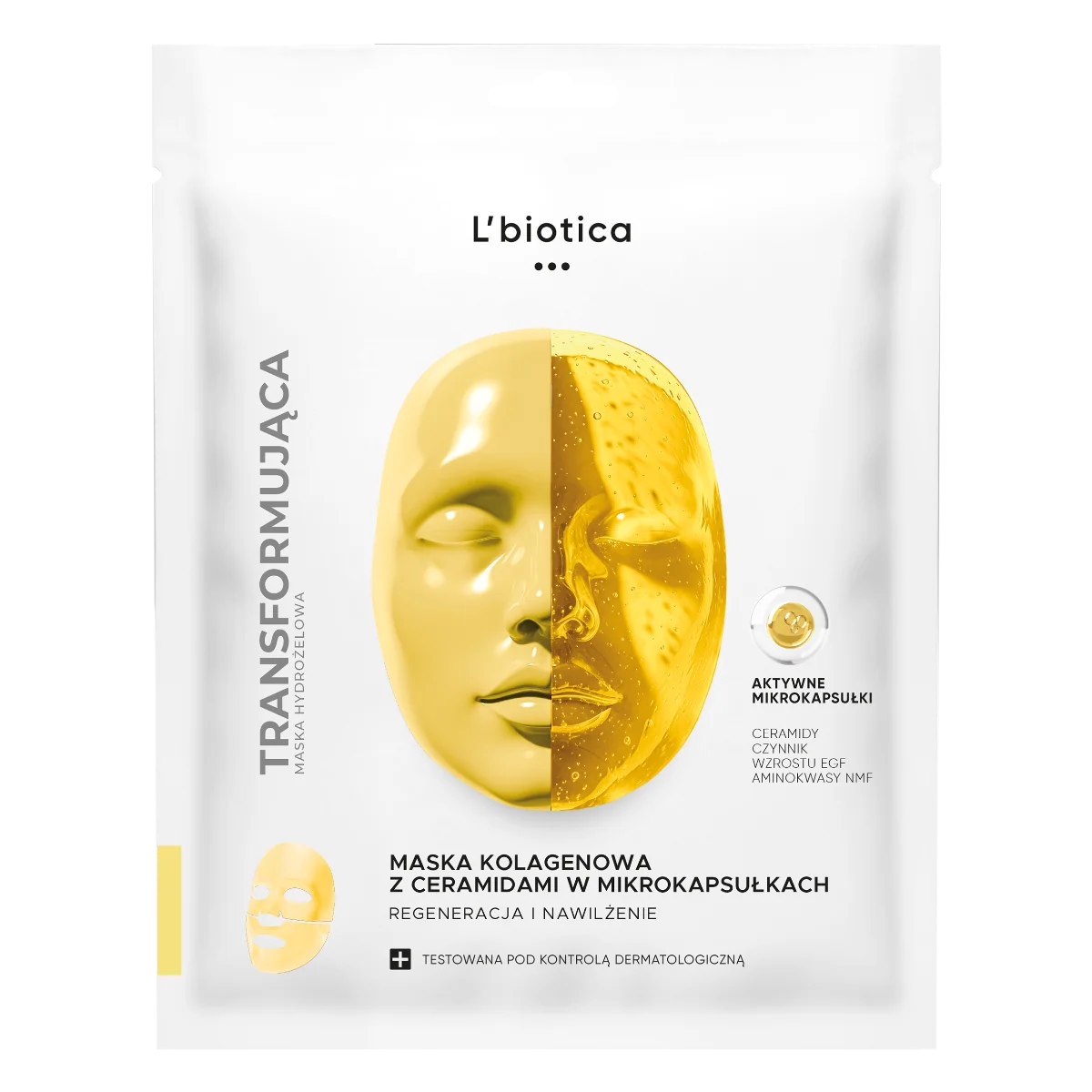 L'biotica Maska kolagenowa z ceramidami w mikrokapsułkach, 1 sztuka