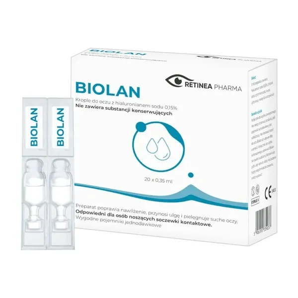 Biolan 0,15% krople do oczu, 20 minimsów po 0,35 ml