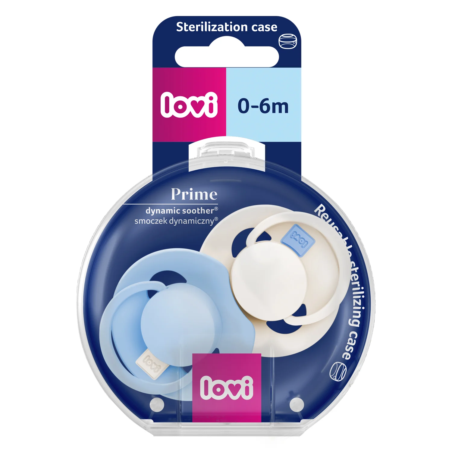 Lovi Prime smoczek silikonowy dynamiczny 0-6 m Frost/Glacier Cream 34/448, 2 sztuki