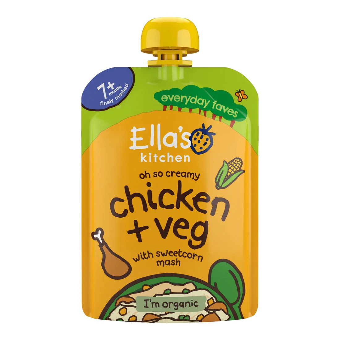 Ella's Kitchen BIO kurczak z kaszką kukurydzianą, 130 g