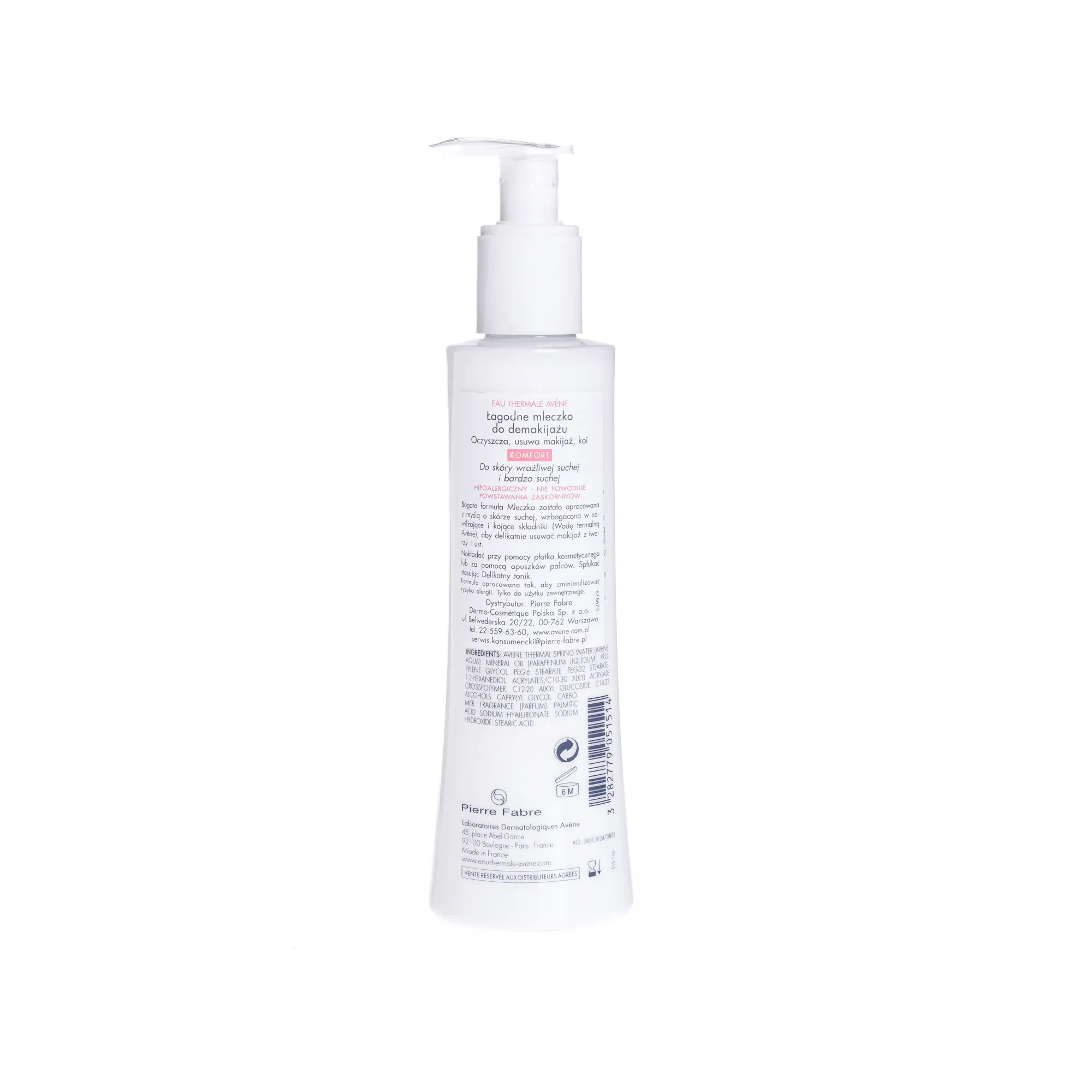 Avene, łagodne mleczko do demakijażu, 200 ml 