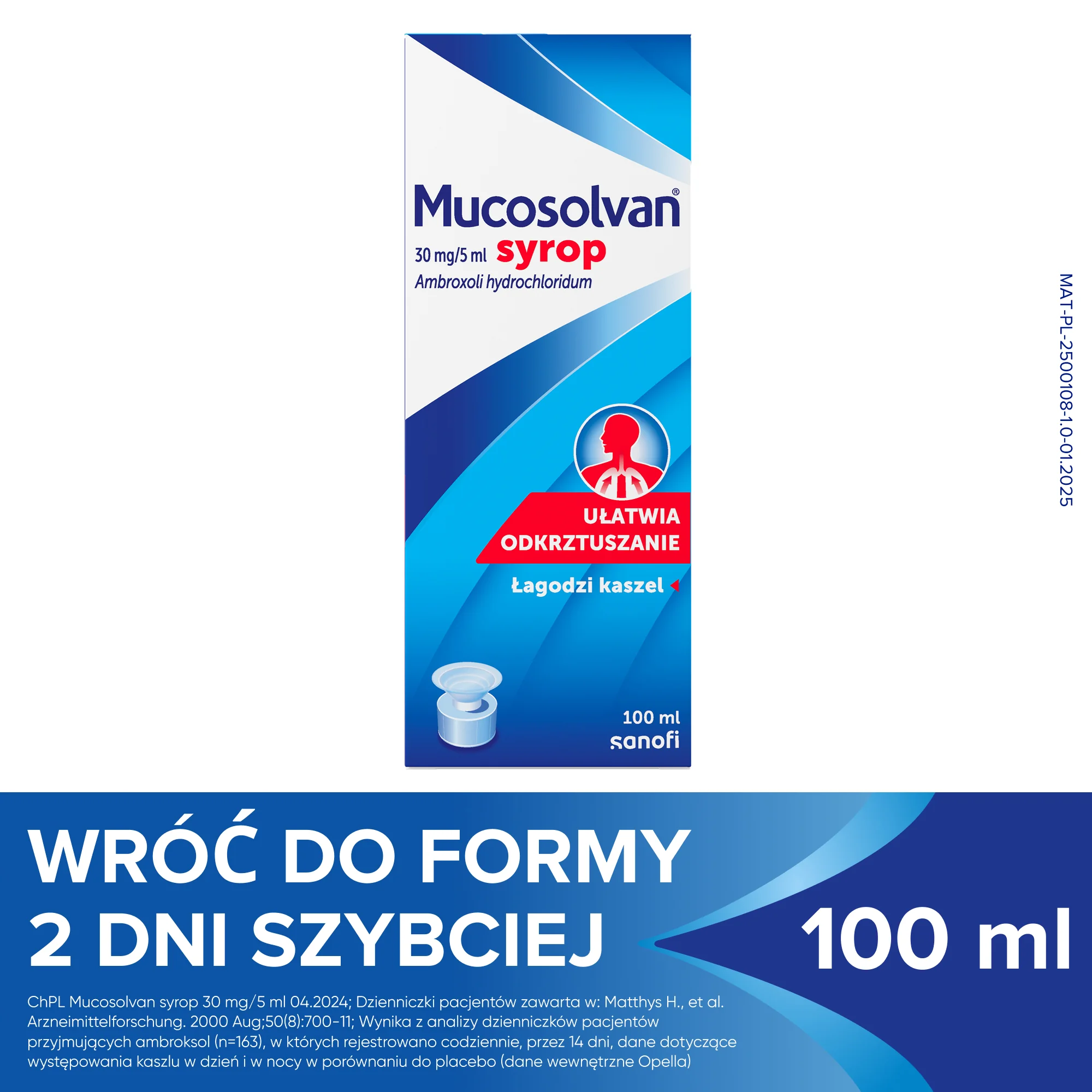 Mucosolvan Ambroxoli hydrochloridum 30 mg/5 ml syrop, 100 ml