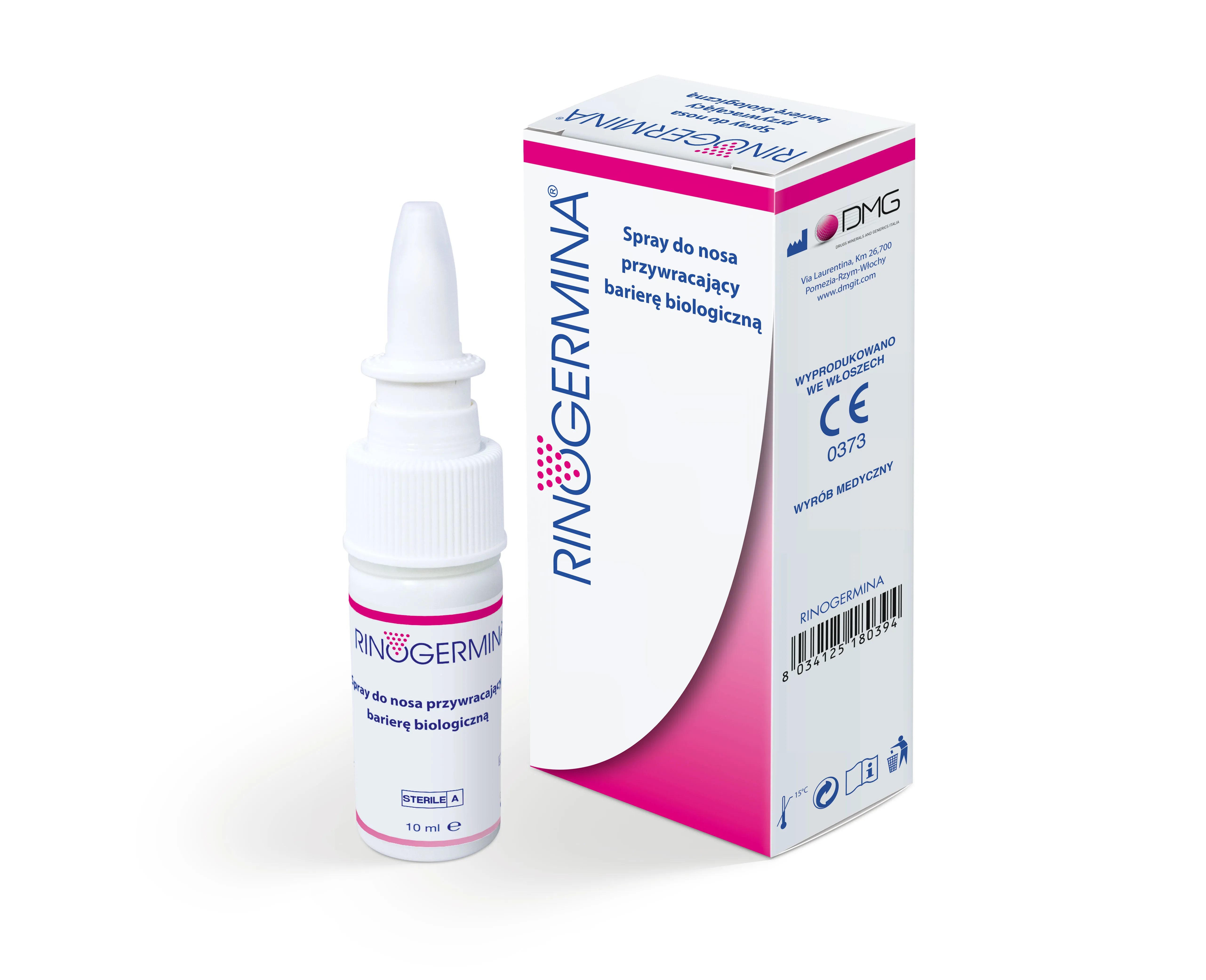 Rinogermina spray do nosa, 1 zestaw (butelka 10ml+szaszatka 2,3g liofilizatu)