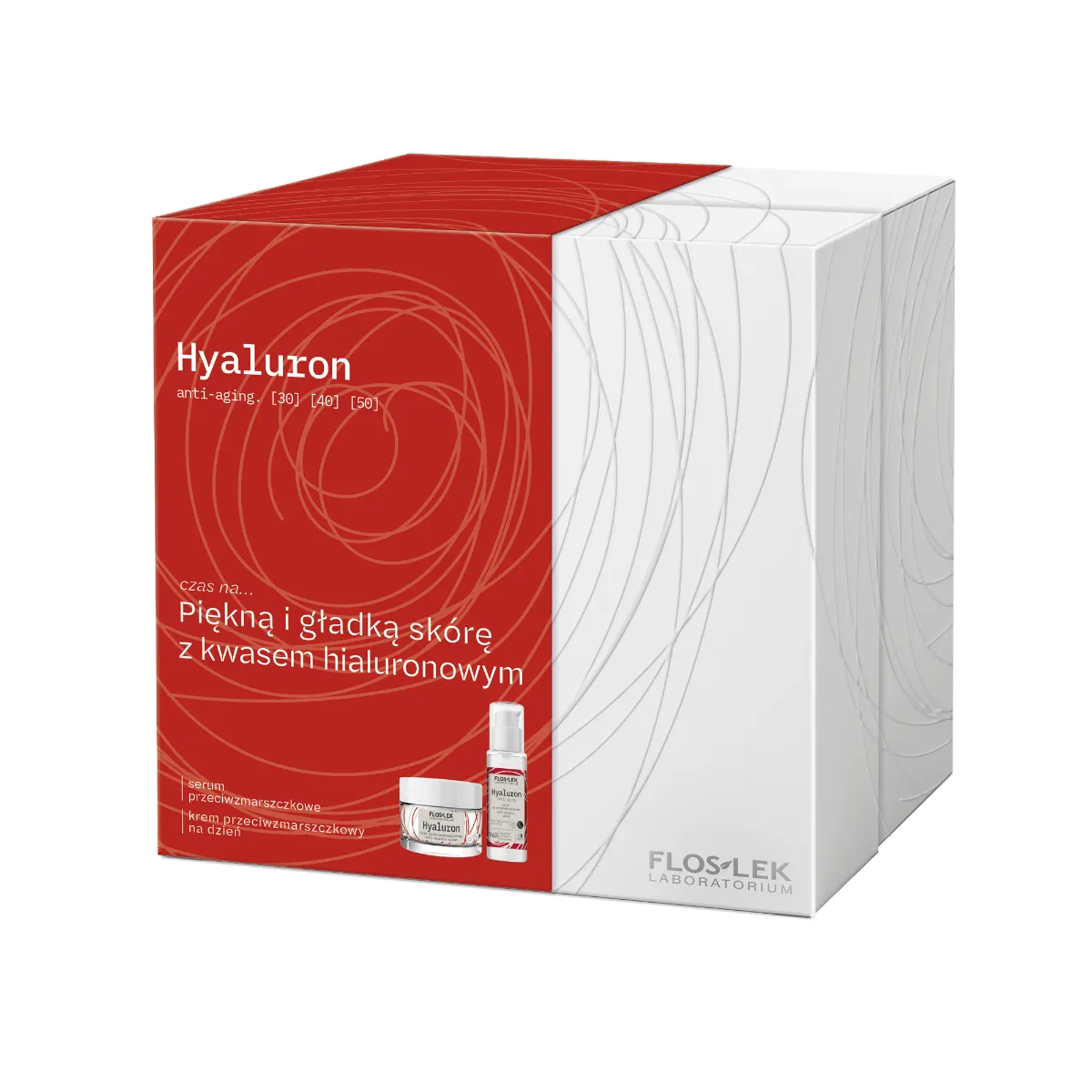Floslek Hyaluron anti-aging zestaw kosmetyków dla kobiet, 30 ml + 50 ml