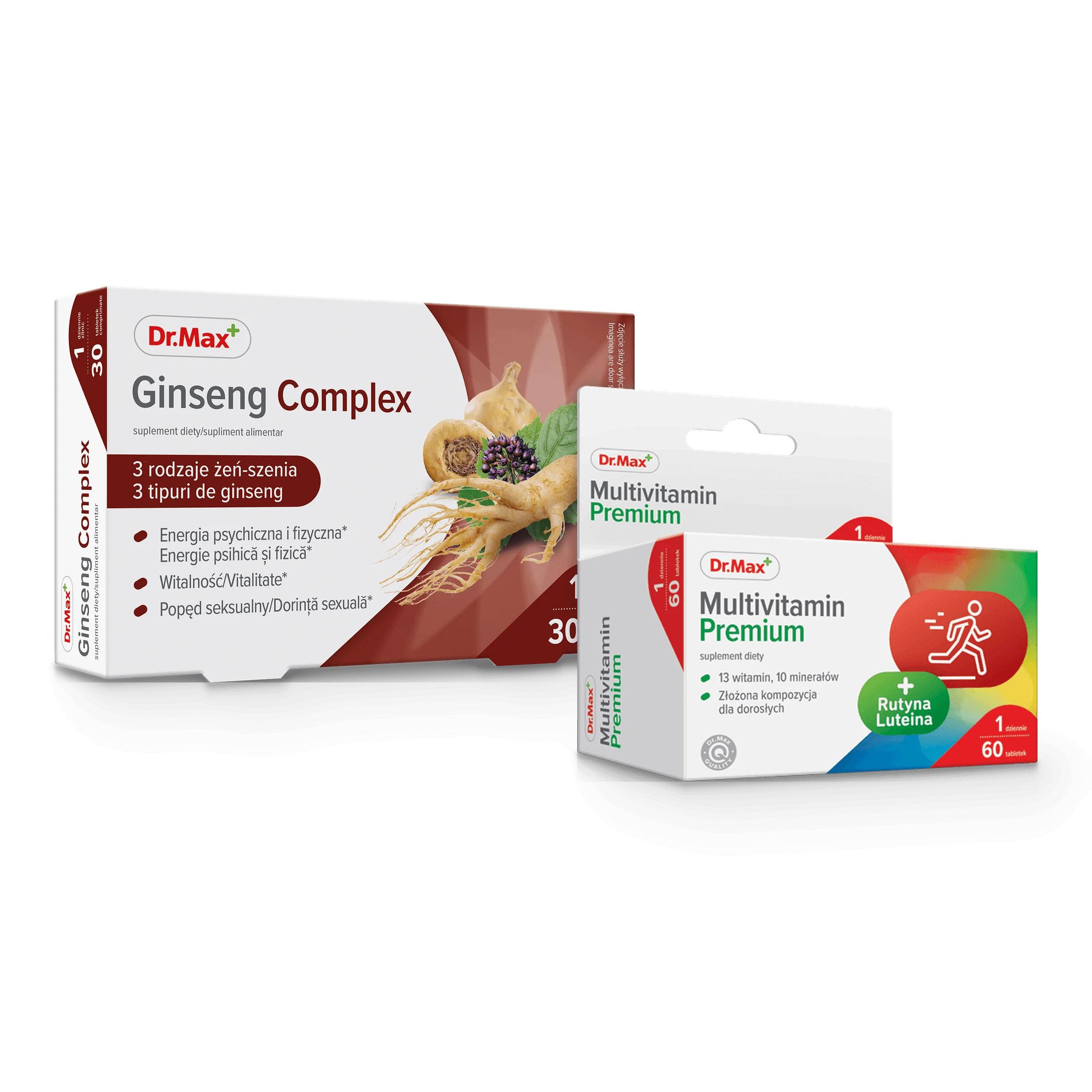 Kompleksowa troska o witalność Multivitamin Premium Dr.Max 60 tabletek + Ginseng Complex Dr. Max 30 tabletek