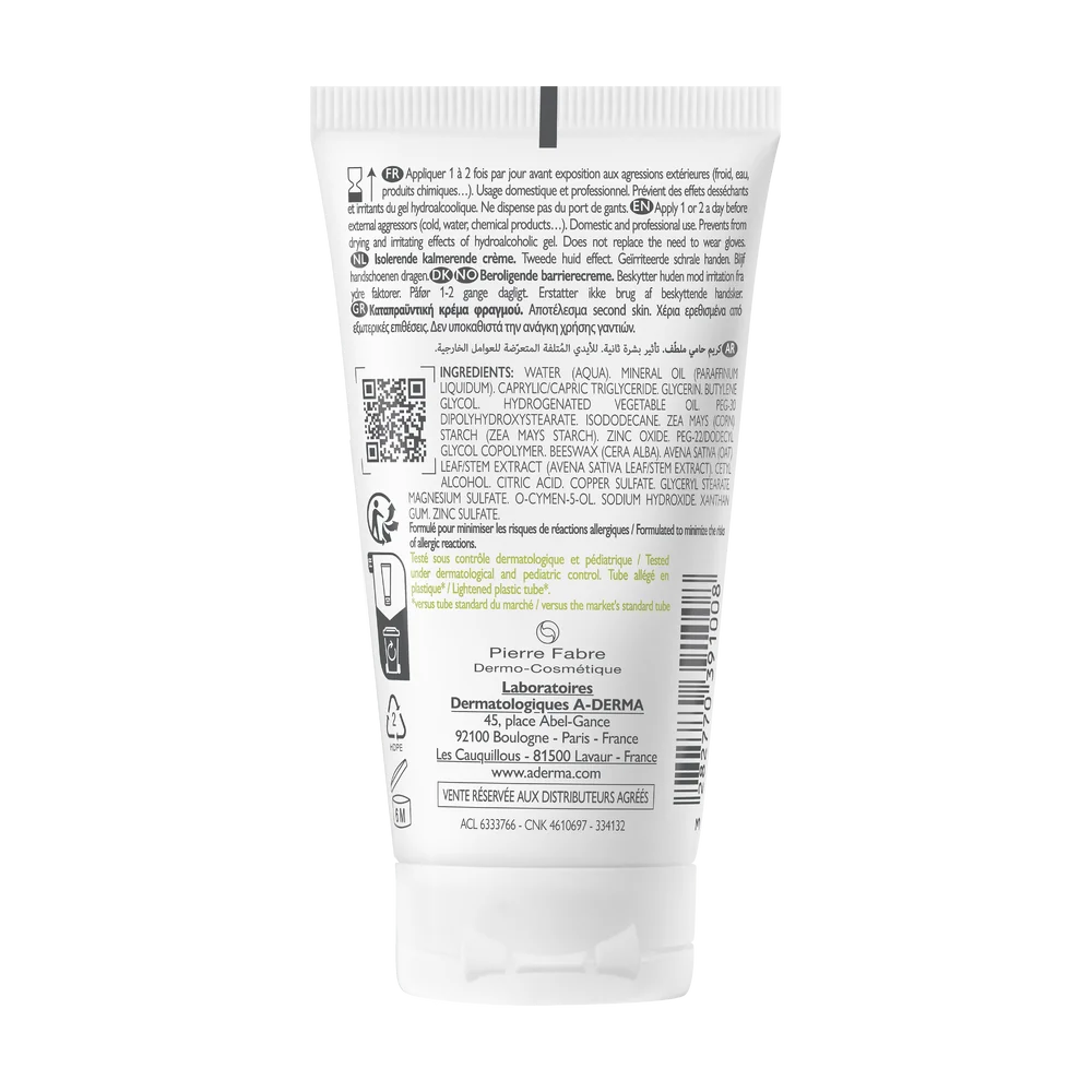 A-Derma Dermalibour + Barrier,  łagodzący krem izolujący,  50 ml
