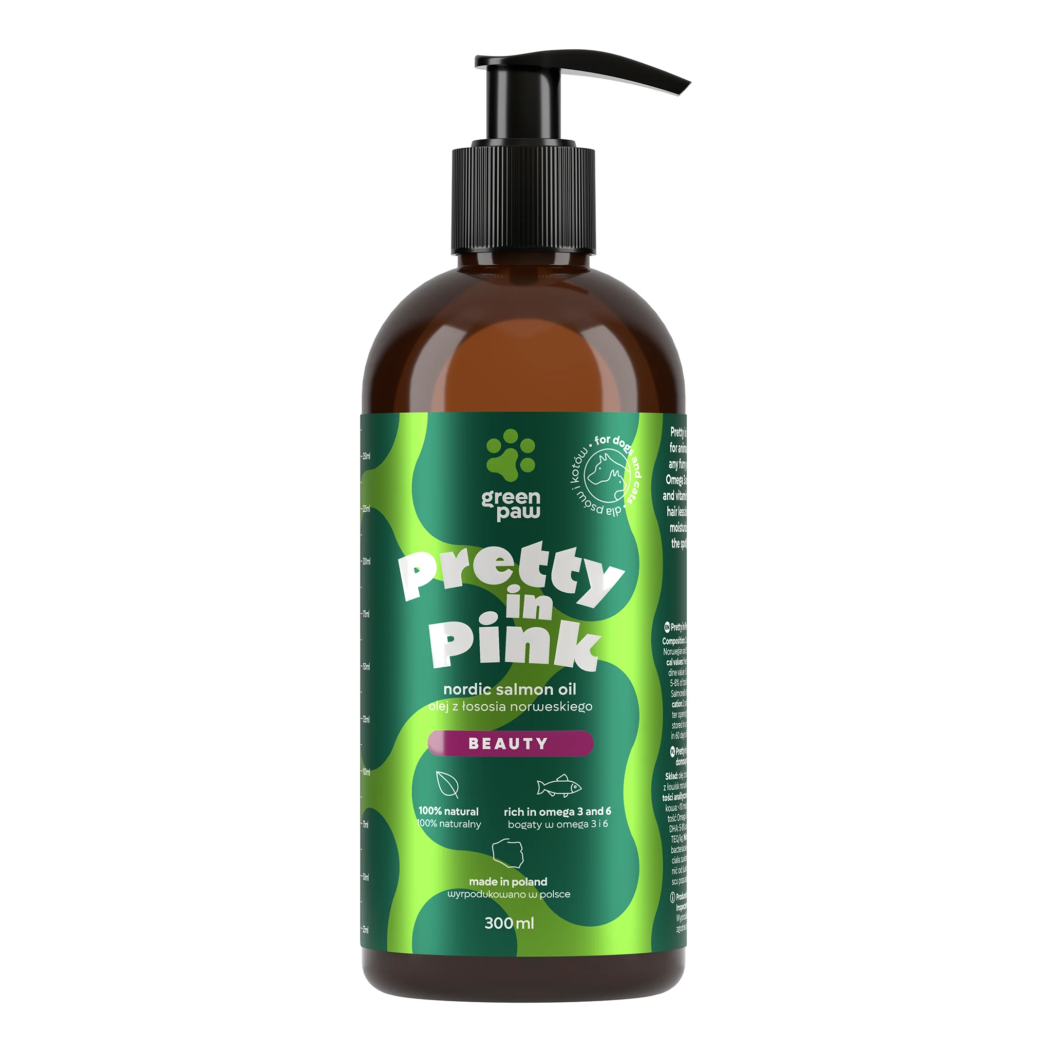 Green Paw Pretty in Pink olej z łososia dla psa lub kota, 300 ml