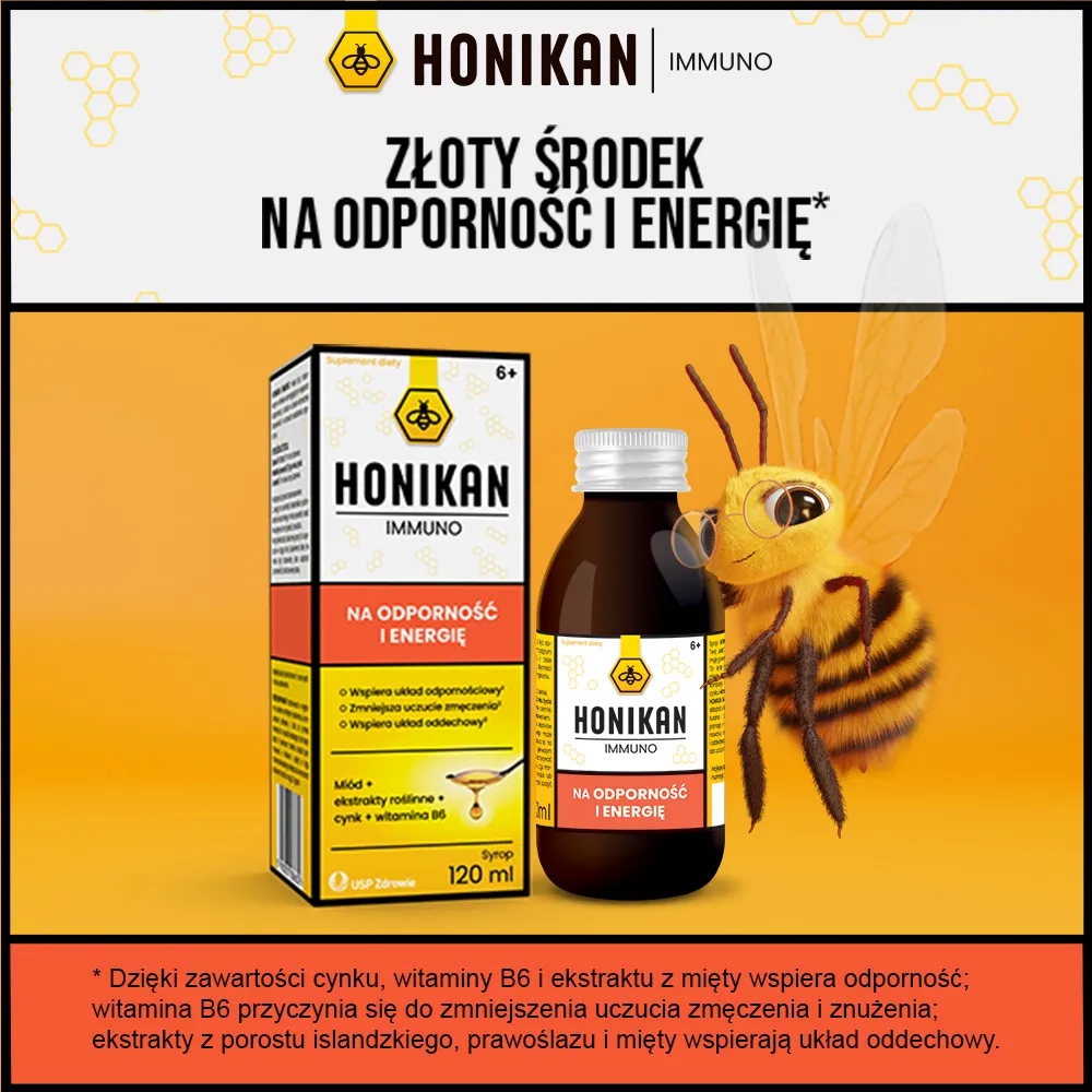 Honikan Immuno, suplement diety, syrop, 120 ml 