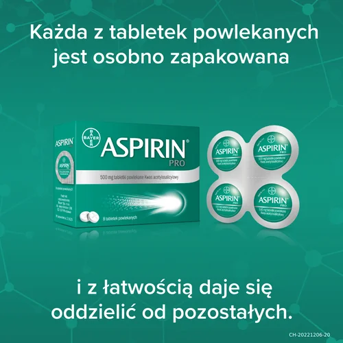 Aspirin Pro 500 mg, 20 tabletek powlekanych