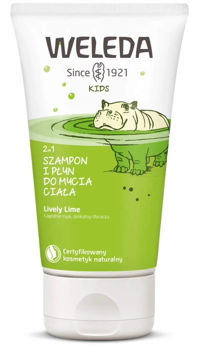 Weleda Kids, szampon i płyn do mycia ciała 2w1, lively lime, 150 ml