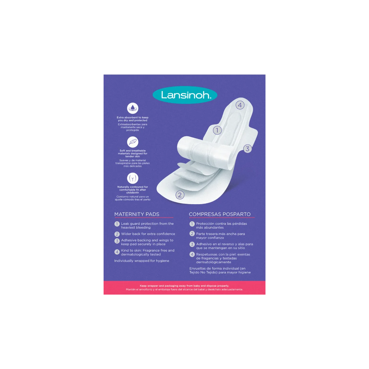 Lansinoh podklady poporodowe L (0-2), 10 szt.