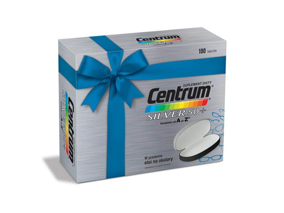 Centrum Silver 50+, suplement diety, 100 tabletek + etui na okulary