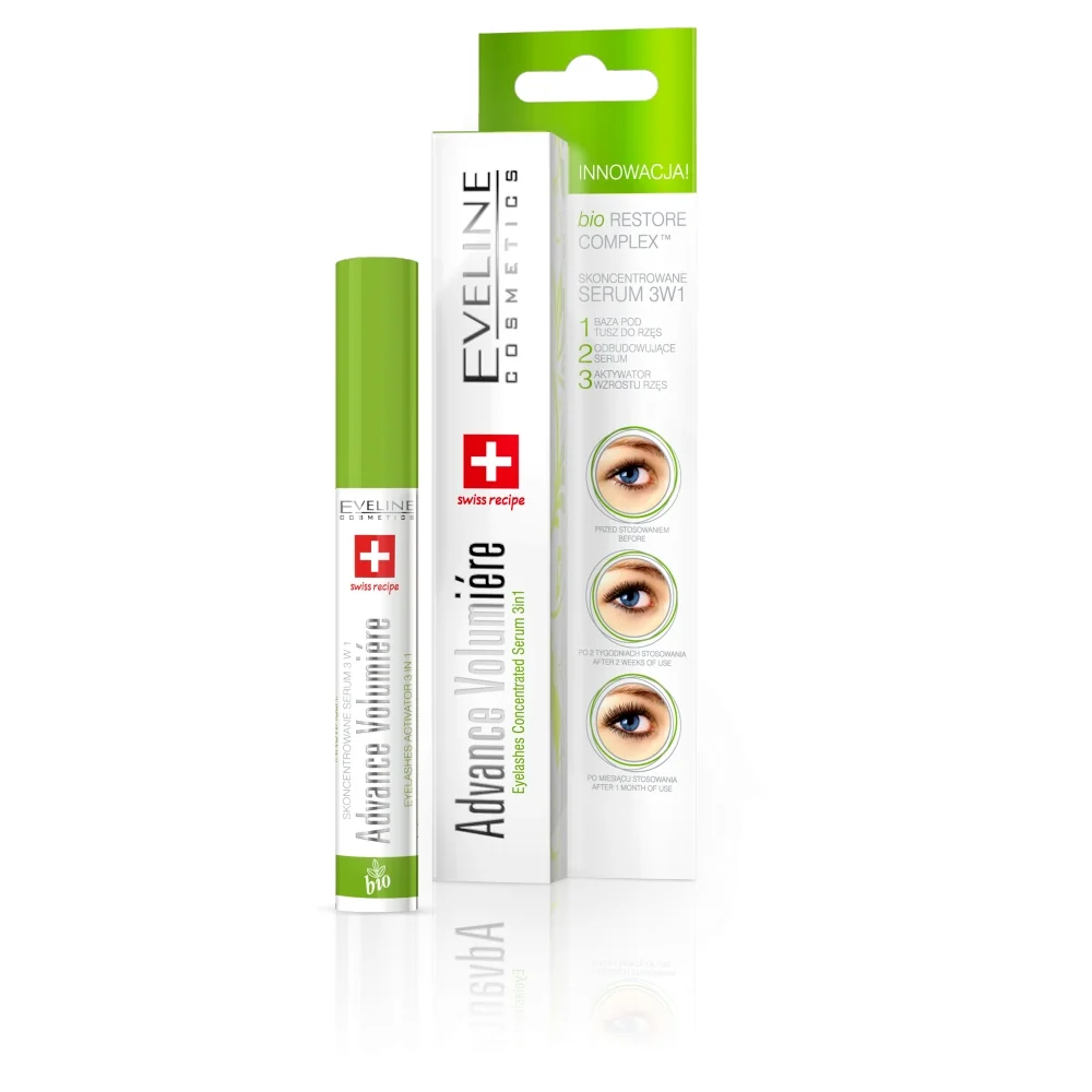 Eveline Cosmetics Advance Volumiere skoncentrowane serum do rzęs 3w1, 10 ml