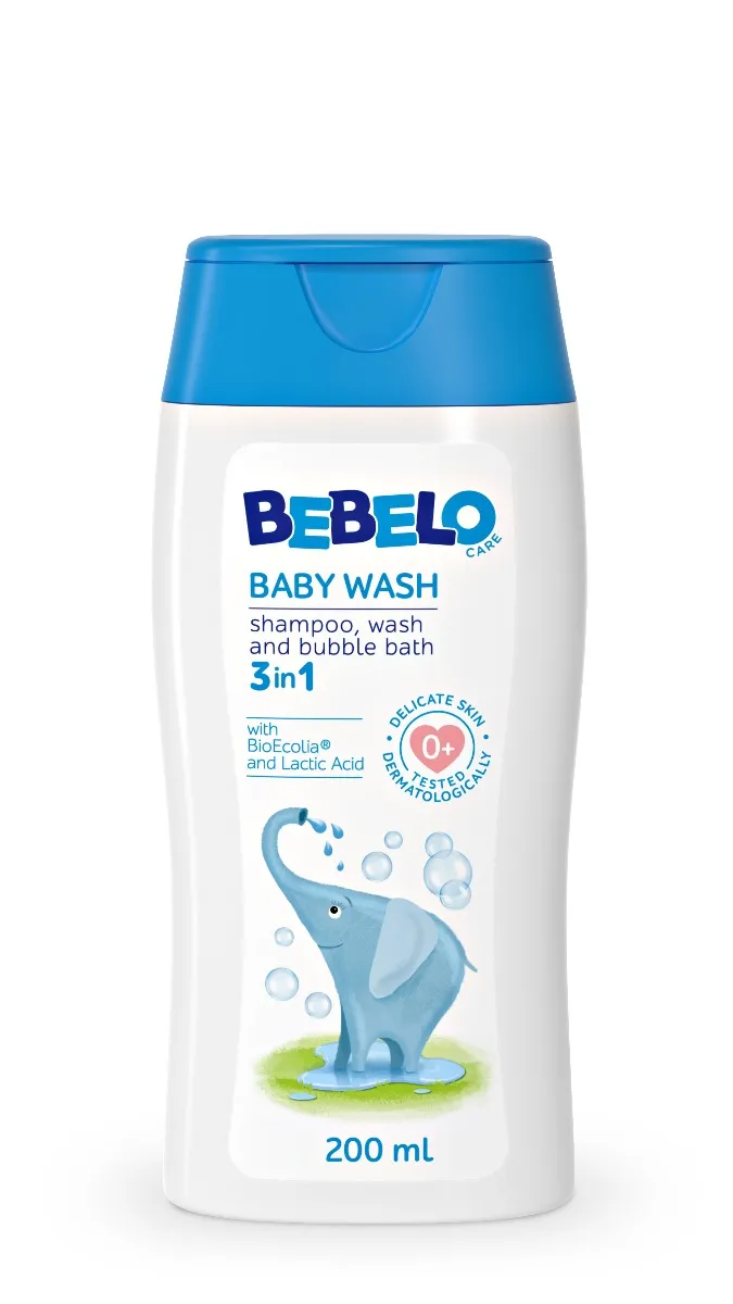 Bebelo Care Dr.Max Baby Wash 3 in1, delikatny szampon, żel do mycia i do kąpieli, 200ml