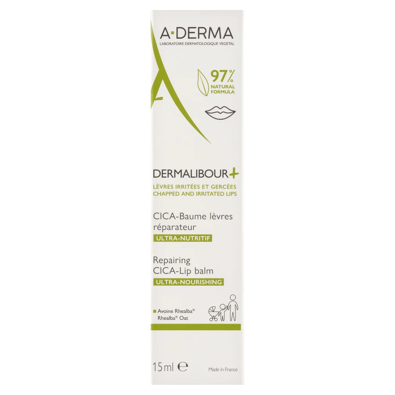 A-Derma Dermalibour+ CICA balsam do ust regenerujący, 15 ml