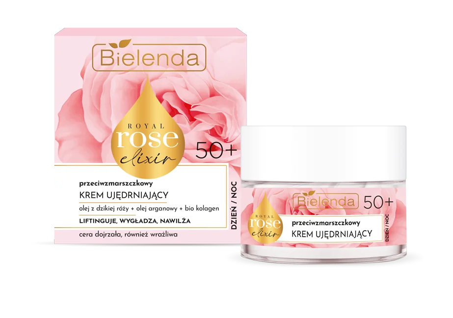 Bielenda Royal Rose przeciwzmarszczkowy półtłusty krem odbudowujący 50+, dzień/ noc, 50 ml
