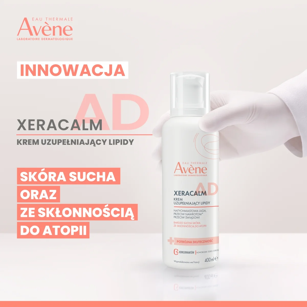 Avène XeraCalm A.D krem uzupełniający lipidy, 400 ml