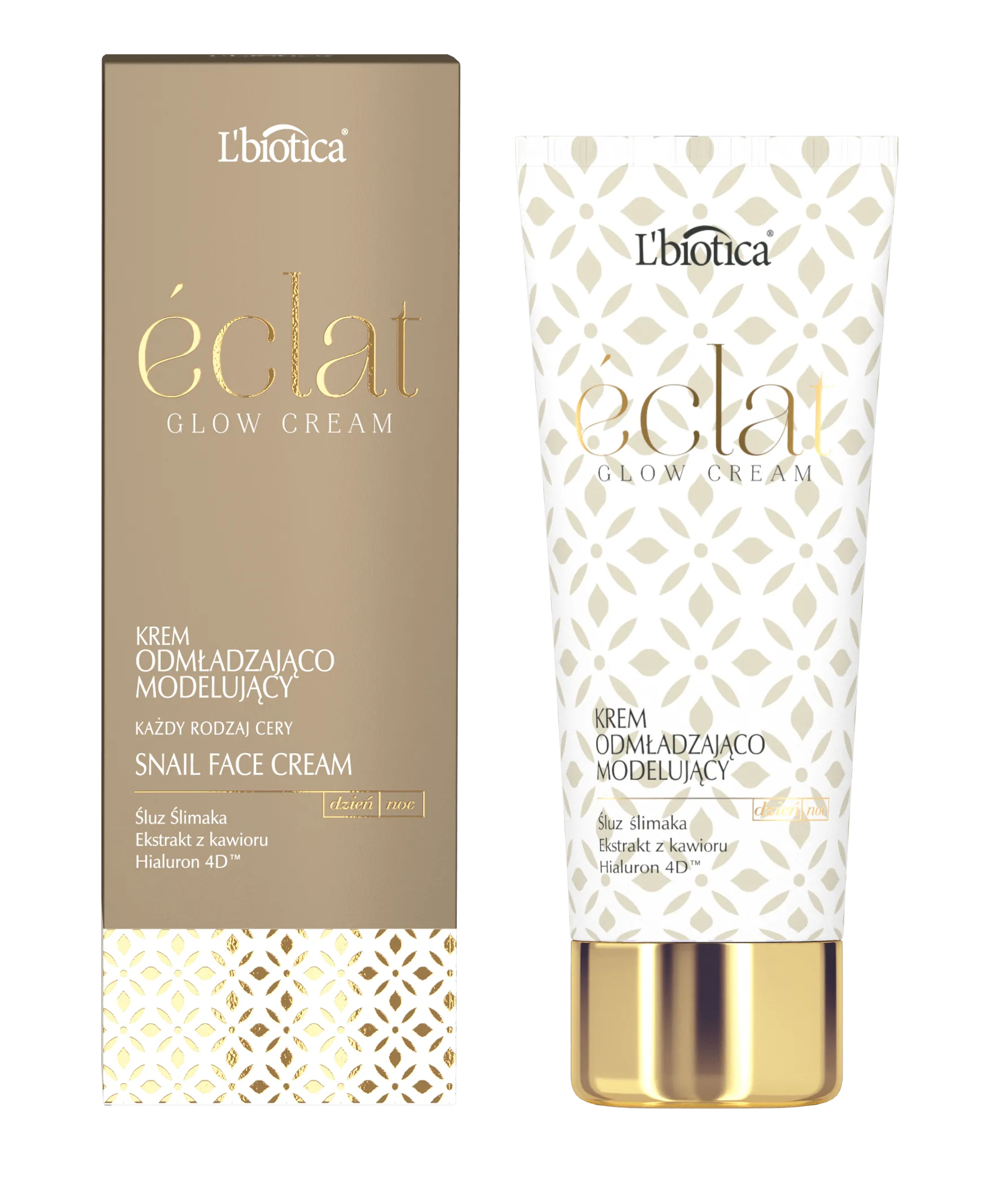 L'biotica Eclat glow, krem ze śluzem ślimaka, 50ml