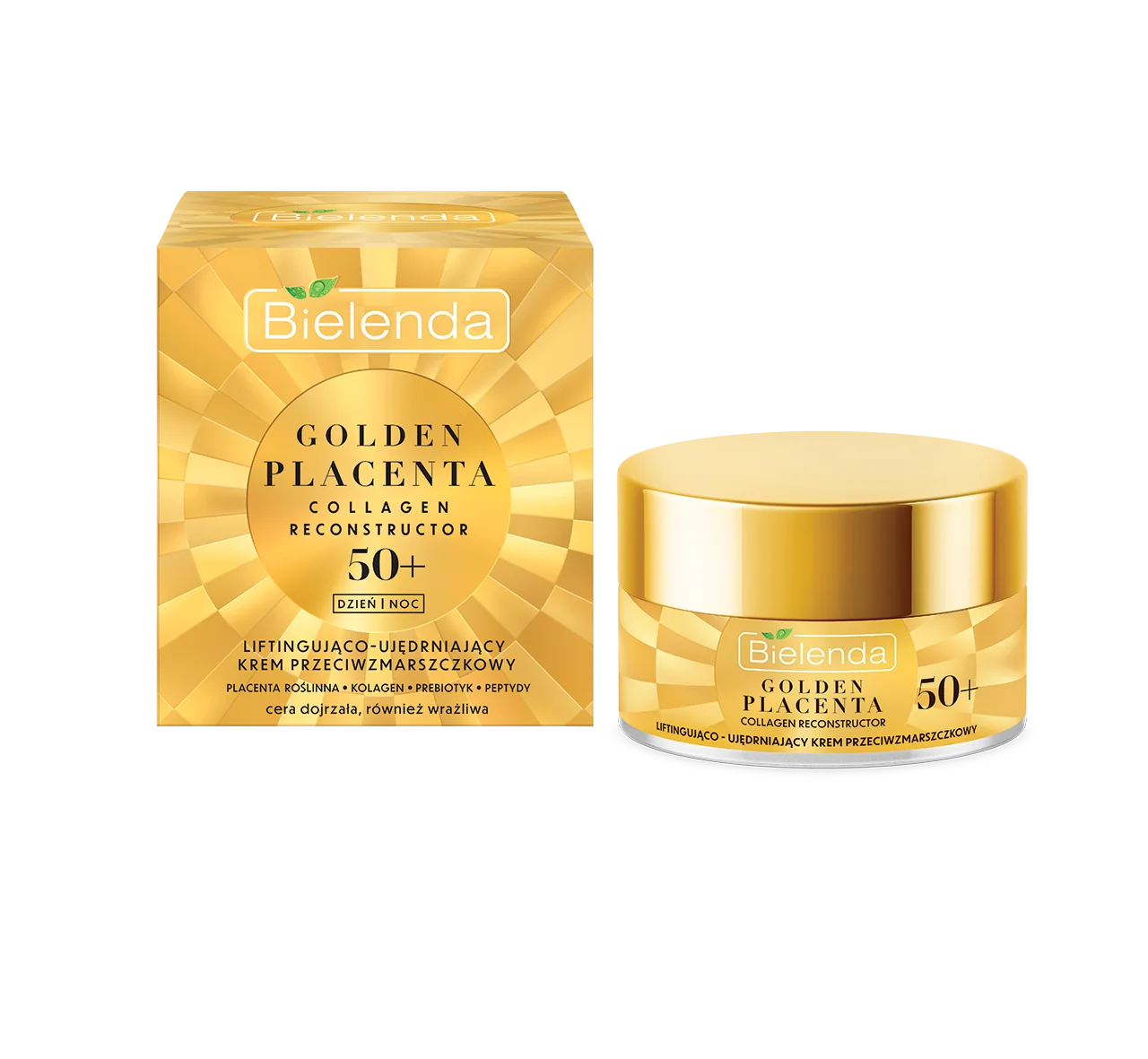 Bielenda Golden Placenta Collagen Reconstructor liftingująco-ujędrniający krem przeciwzmarszczkowy 50+, 50 ml
