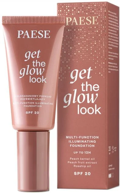 Paese Get the glow look wielozadaniowy podkład rozświetlający z SPF 20 0N neutral beige, 30ml