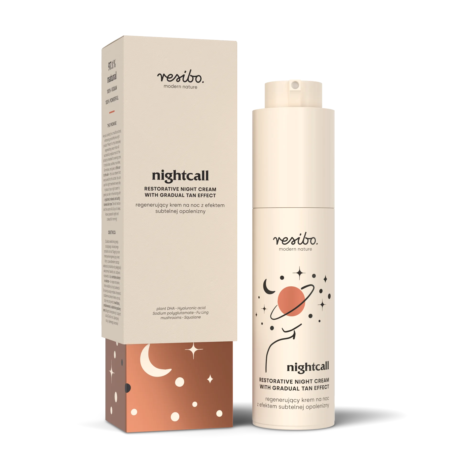 Resibo Nightcall regenerujący krem na noc z efektem subtelnej opalenizny, 50 ml