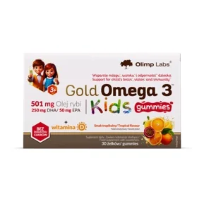 Olimp Gold Omega 3 Kids smak tropikalny, 30 żelek