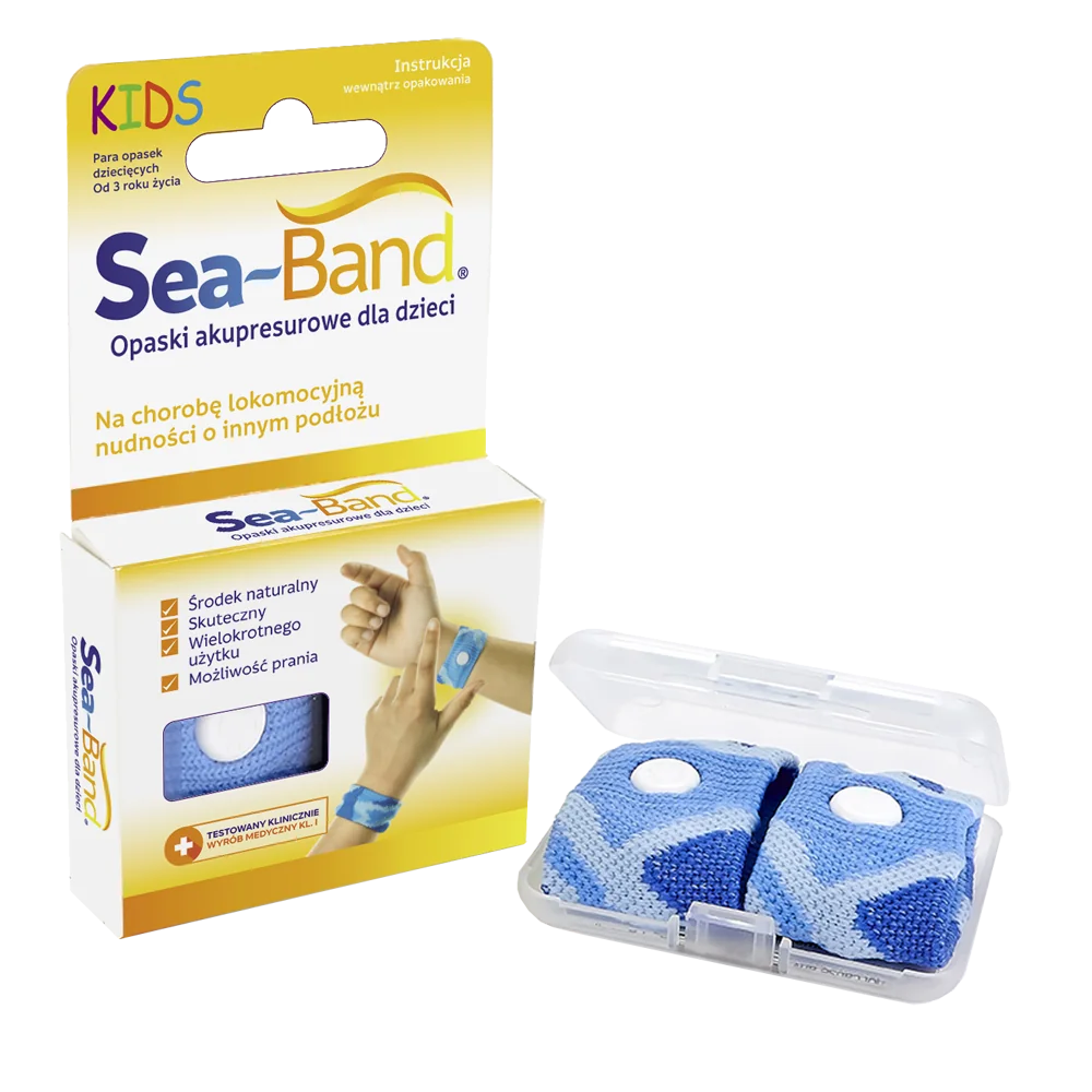 Sea-Band opaska akupresurowa przeciw mdłościom dla dzieci niebieska, 2 szt.