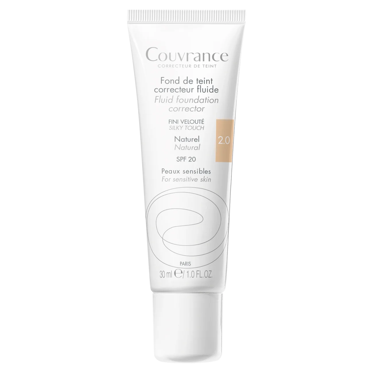 Avene Couvrance, fluid korygujący, 02 naturalny, SPF 20, 30 ml 
