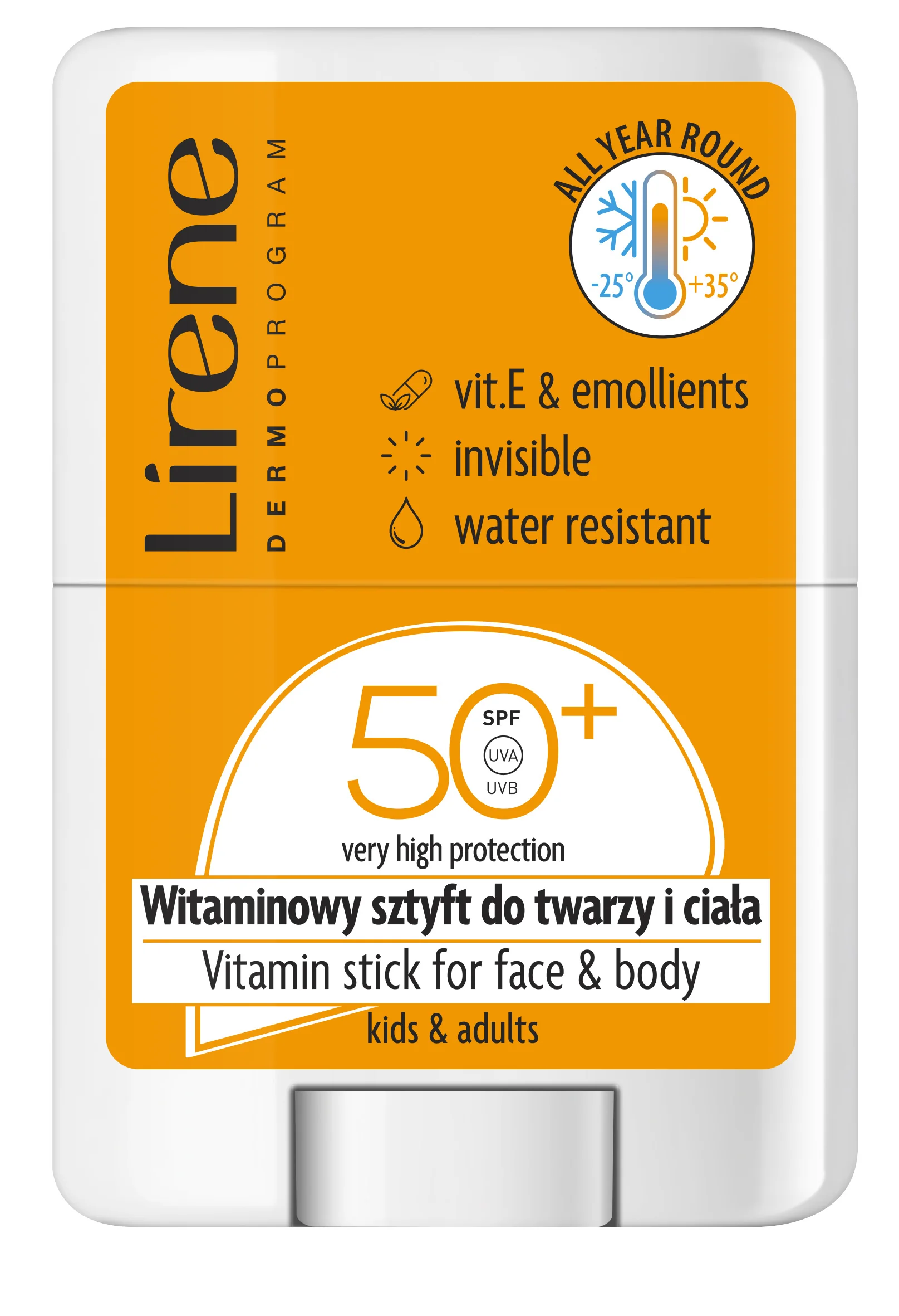 Lirene witaminowy sztyft do twarzy i ciała SPF 50+, 15 g
