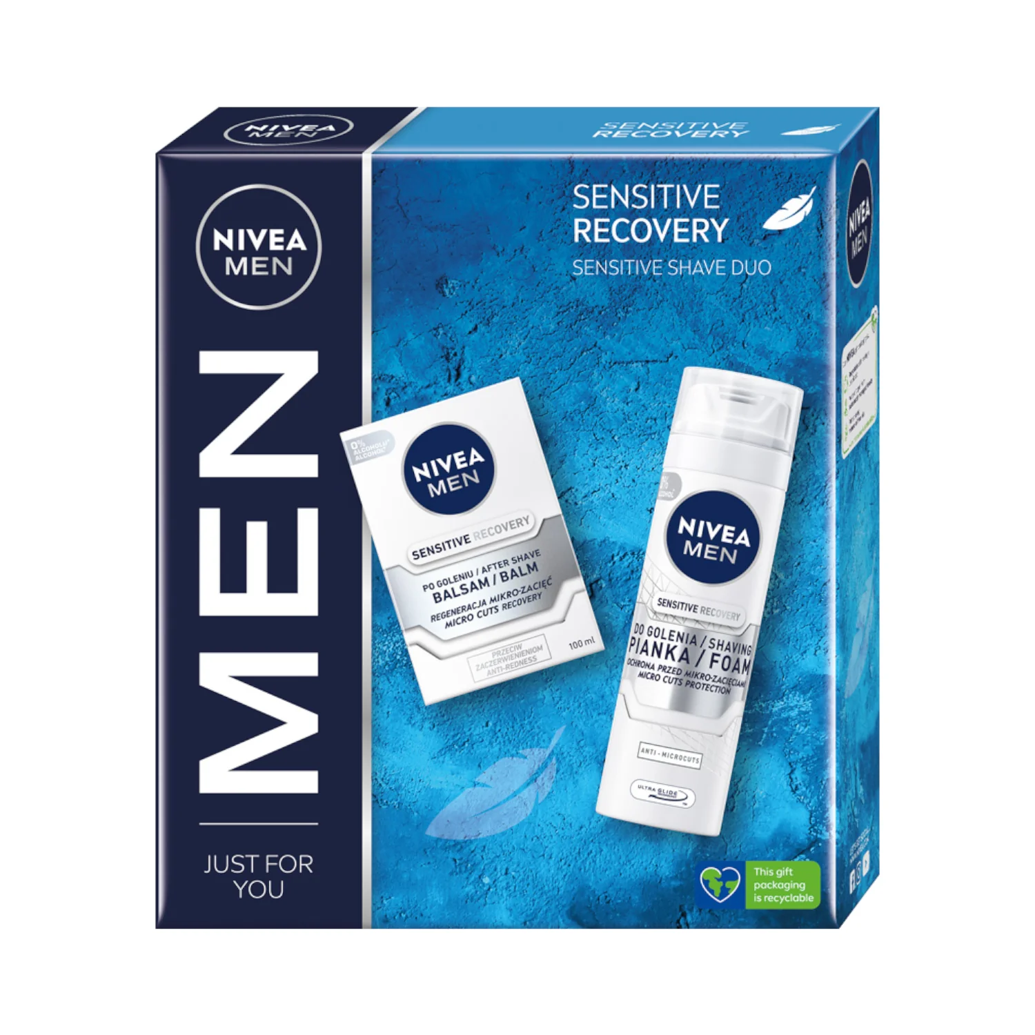 Nivea Men Sport Beat zestaw pianka do golenia i balsam, 100 ml + 200 ml