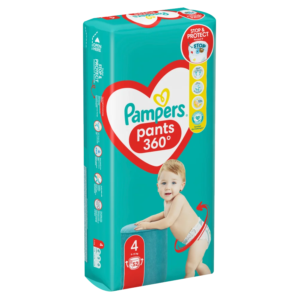 Pampers Pants 4 pieluchomajtki, 52 szt.