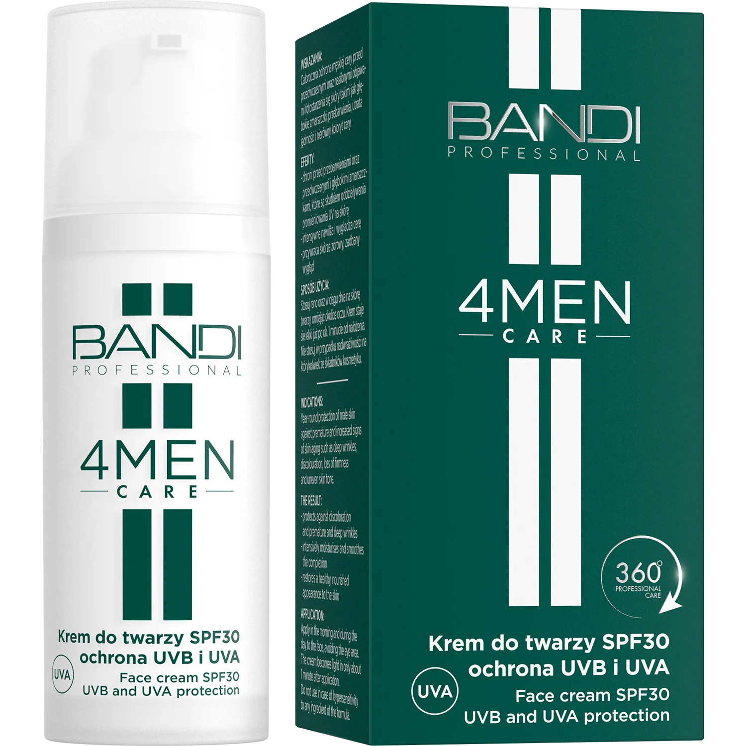 BANDI 4Men Care krem do twarzy SPF 30 ochrona UVB i UVA, 50 ml