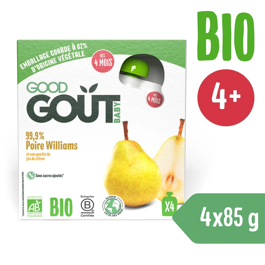 Good Gout BIO gruszka, 4 x 85 g