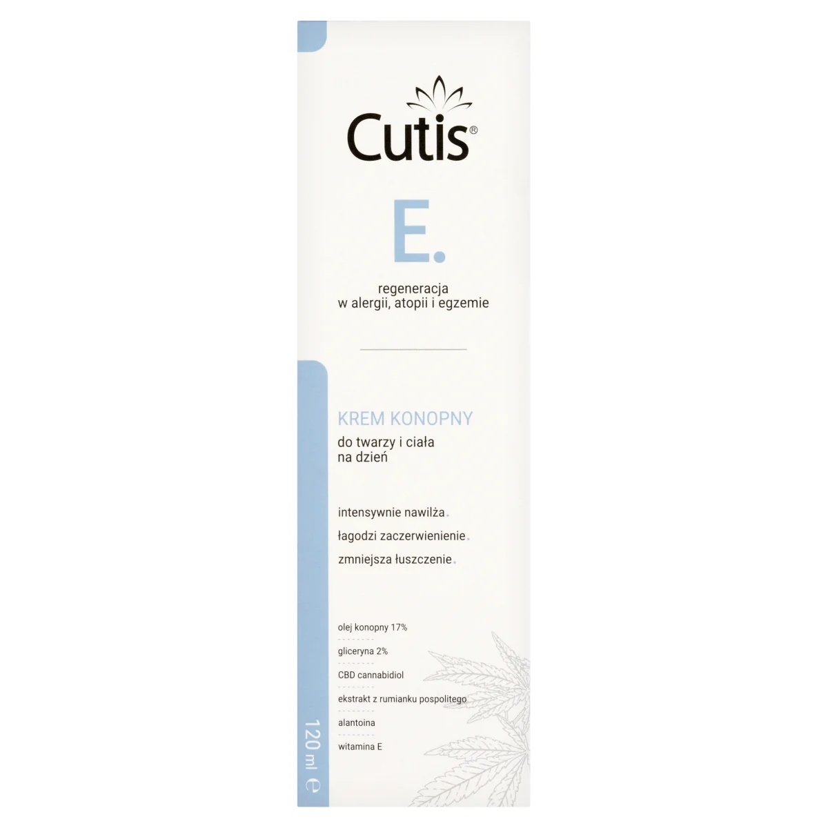 Cutis E-Egzema krem konopny 17% + CBD do skóry alergicznej i atopowej, 120 ml