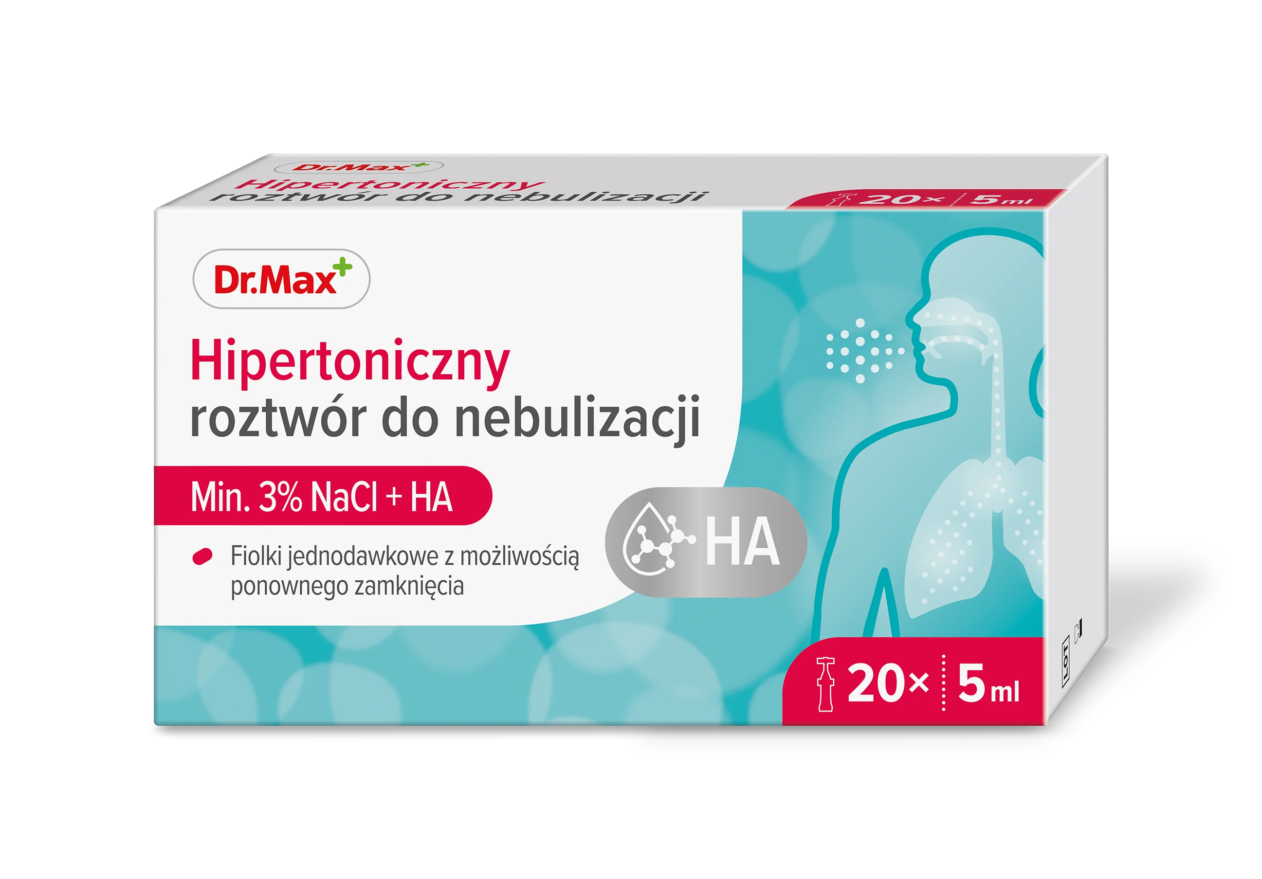 Nebuliser Solution Hypertonic 3%+ HA Dr. Max płyn do inhalacji, 5 ml, 20 ampułek