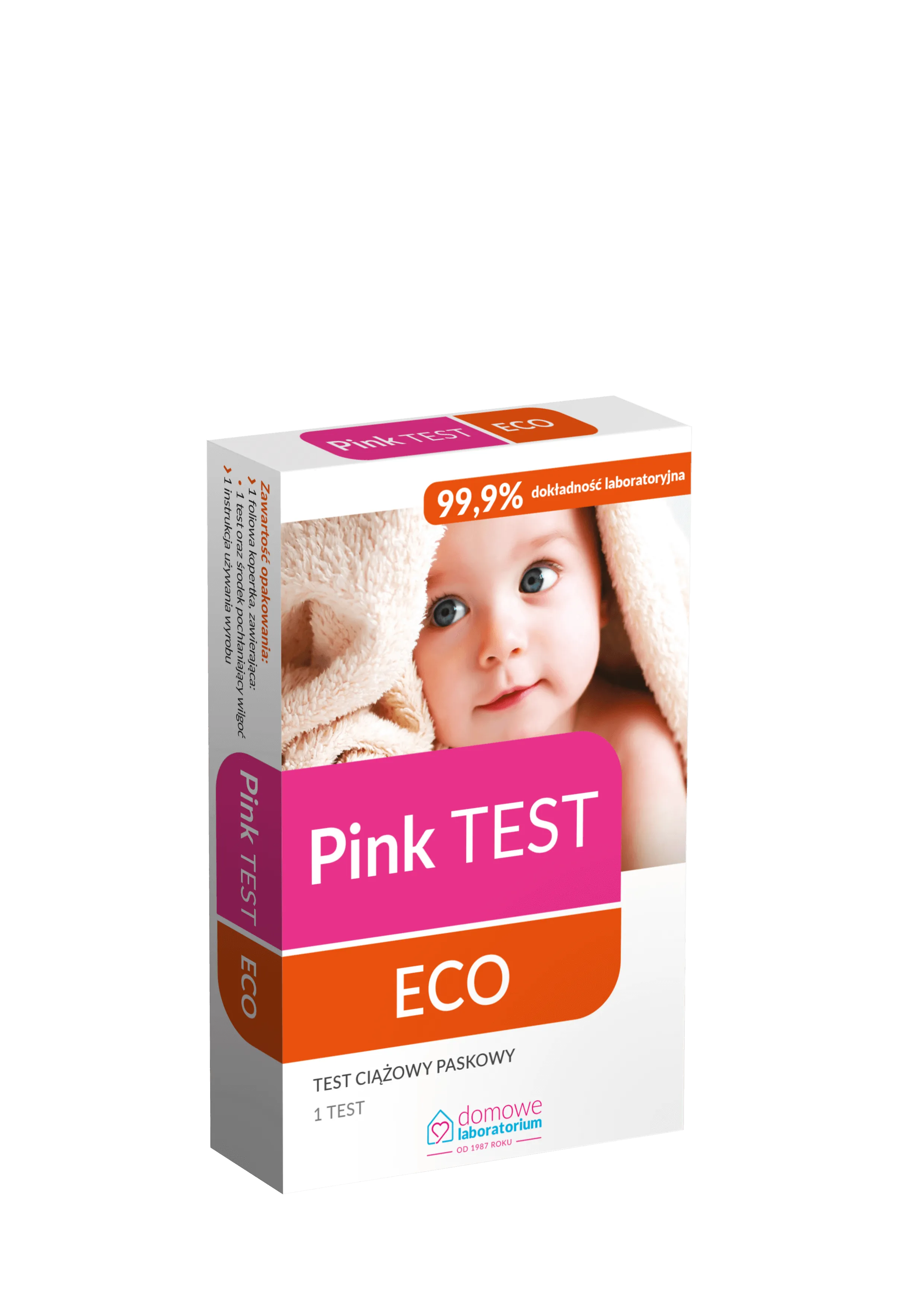 Pink Eco test ciążowy płytkowy, 1 szt.