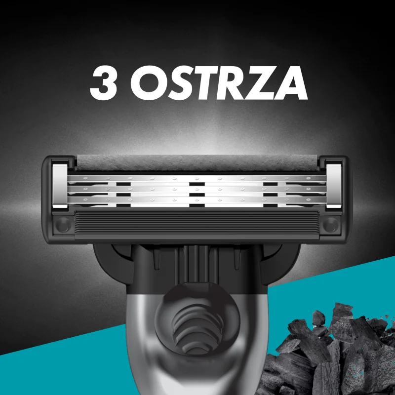 Gillette Mach3 Charcoal ostrza wymienne do maszynki do golenia dla mężczyzn, 8 szt.