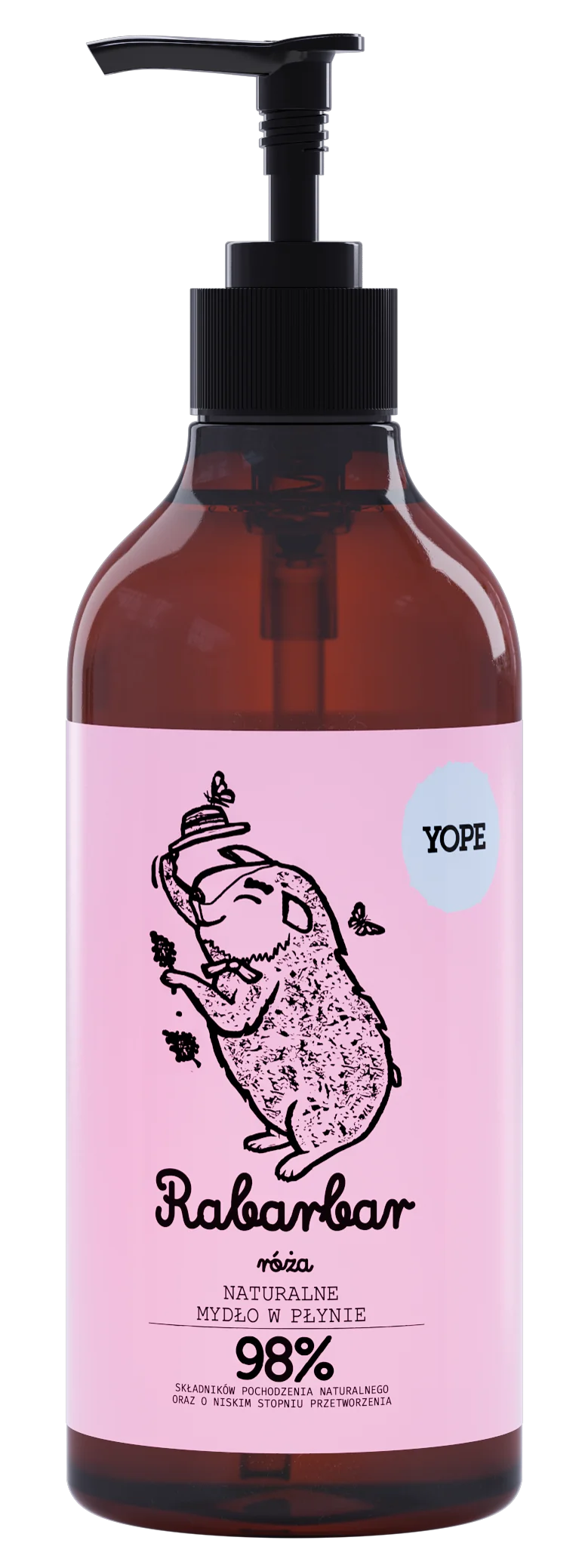 YOPE mydło w płynie do rąk rabarbar i róża, 500 ml
